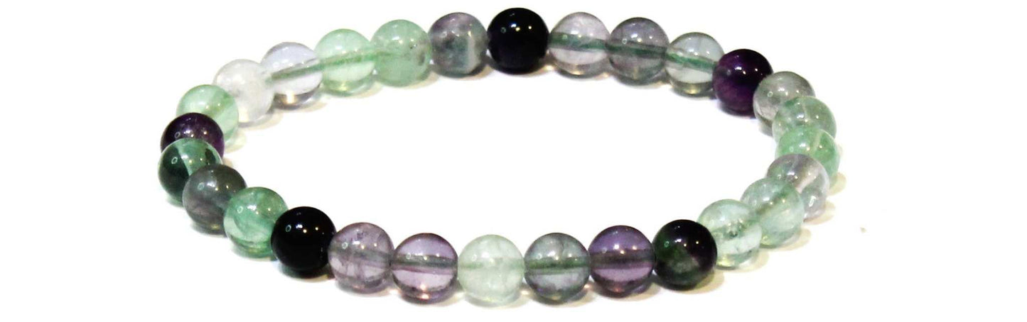 Fluorite Round Bead Bracelet - Psychic Awakening