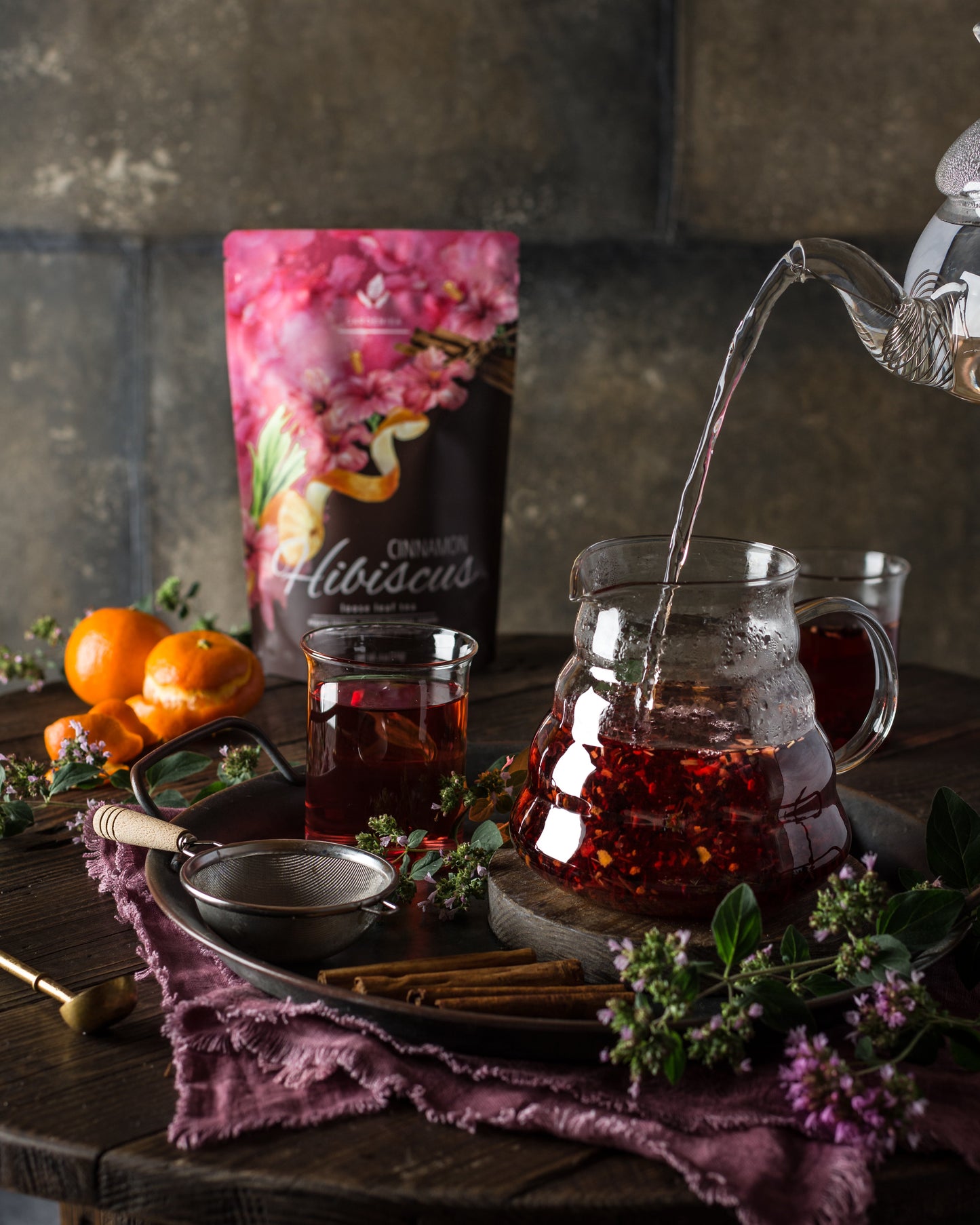 Organic Cinnamon Hibiscus Tea for Heart Health - Caffeine Free
