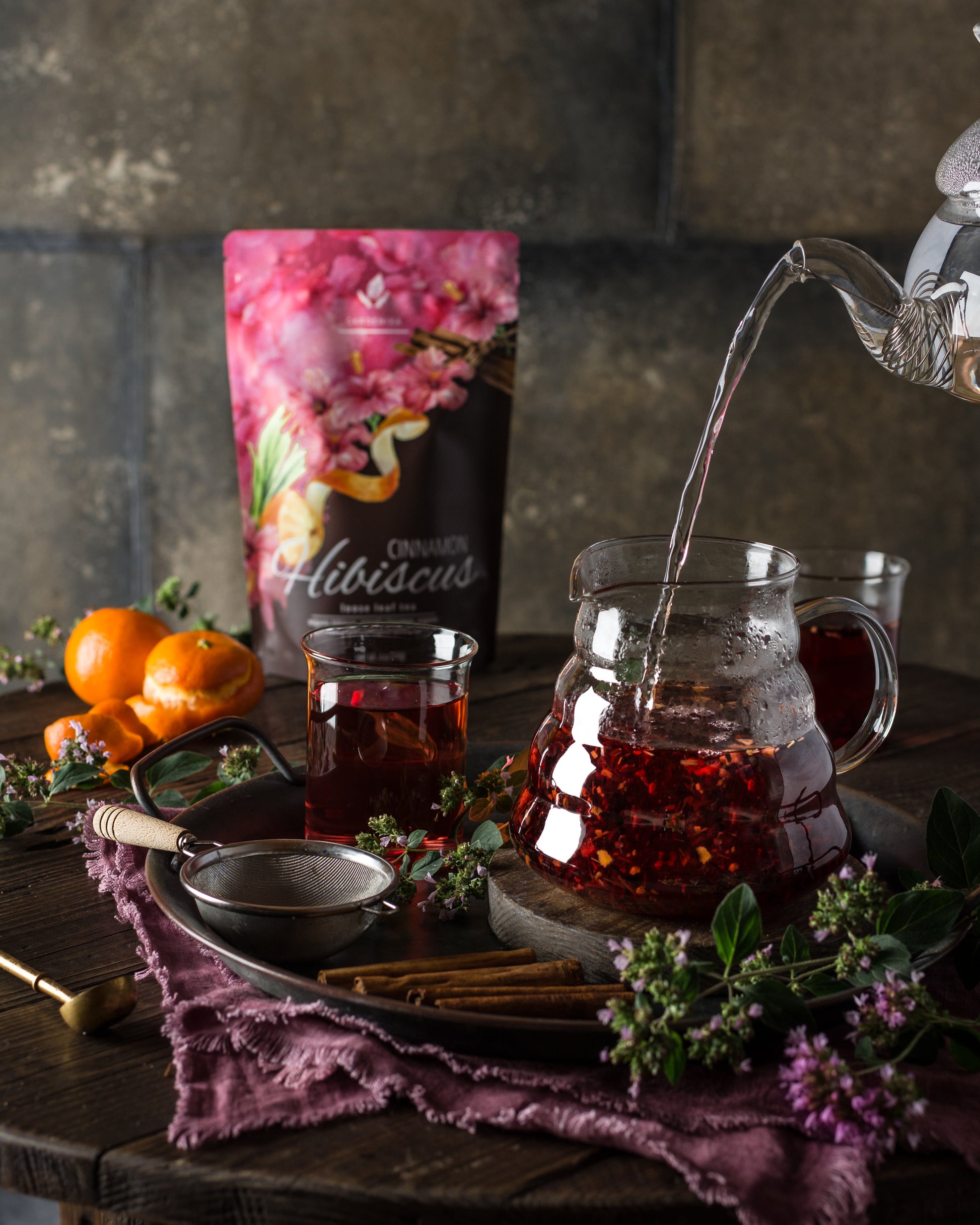 Organic Cinnamon Hibiscus Tea for Heart Health - Caffeine Free