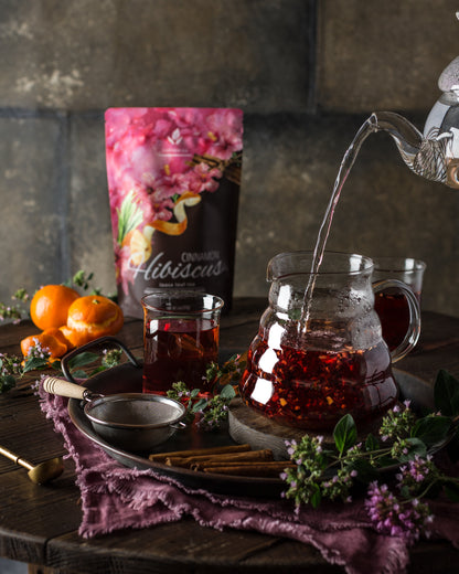 Organic Cinnamon Hibiscus Tea for Heart Health - Caffeine Free