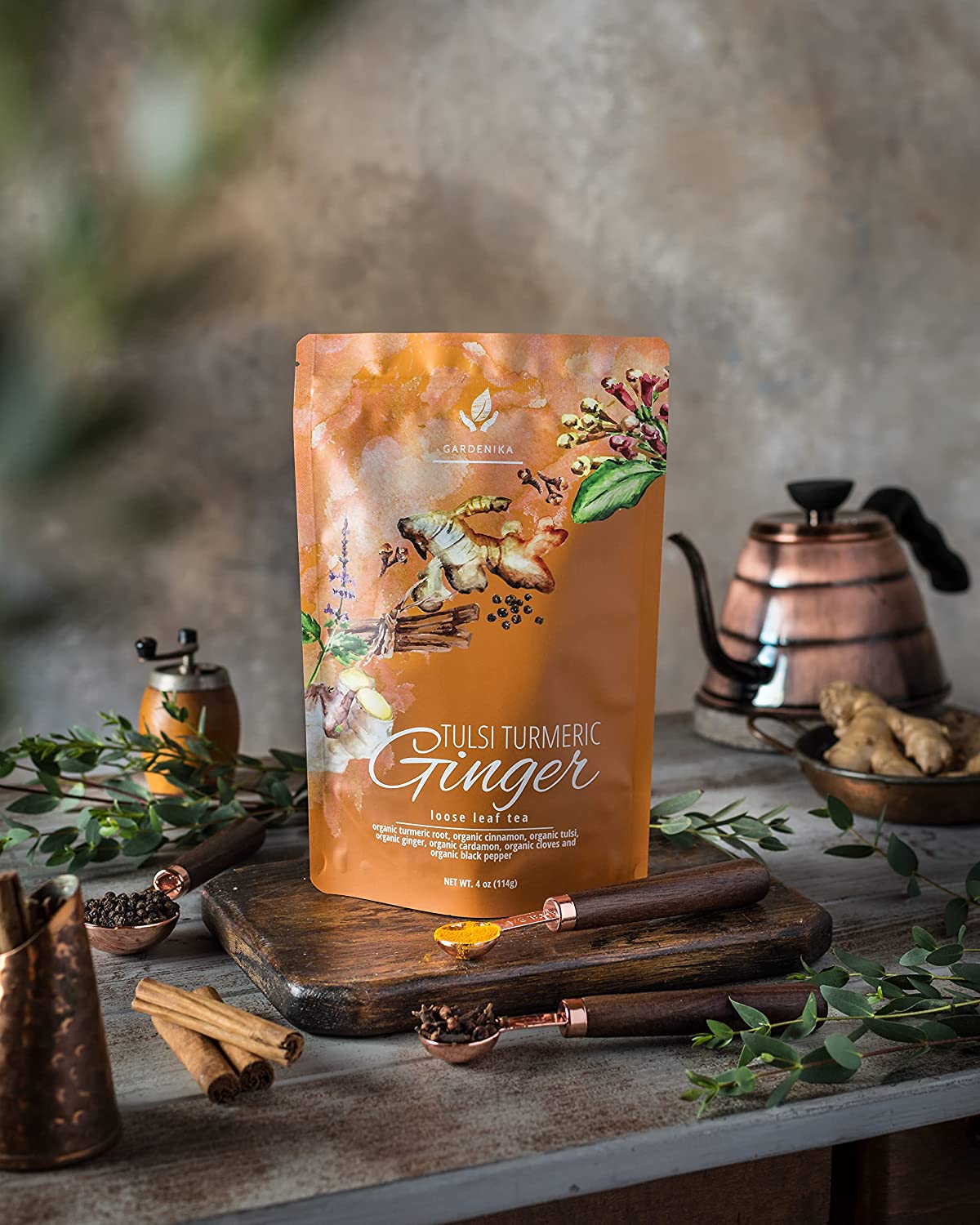 Organic Turmeric Ginger Tulsi Chai Loose Tea Blend