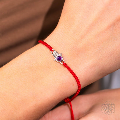 Hamsa Hand of Protection - Four-Strand Red String Bracelet