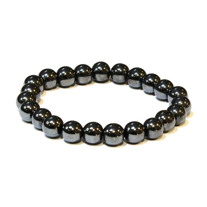 Hematite Round Bead Bracelet - Grounded Focus