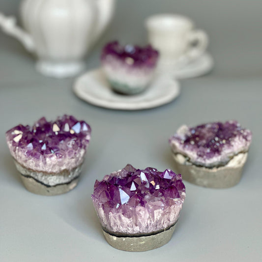 Uruguayan Amethyst Cupcake with Agate Banding – 2–2.5 Inches