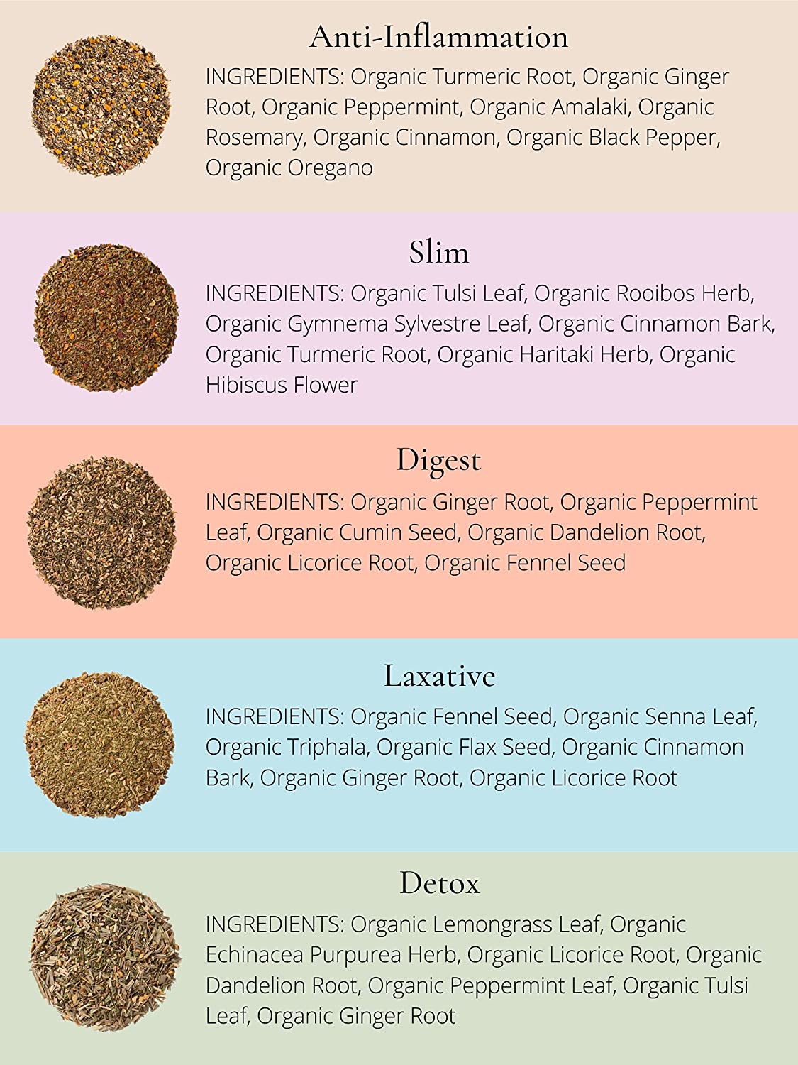 Organic Caffeine-Free Herbal Tea Sampler, 120+ Cups