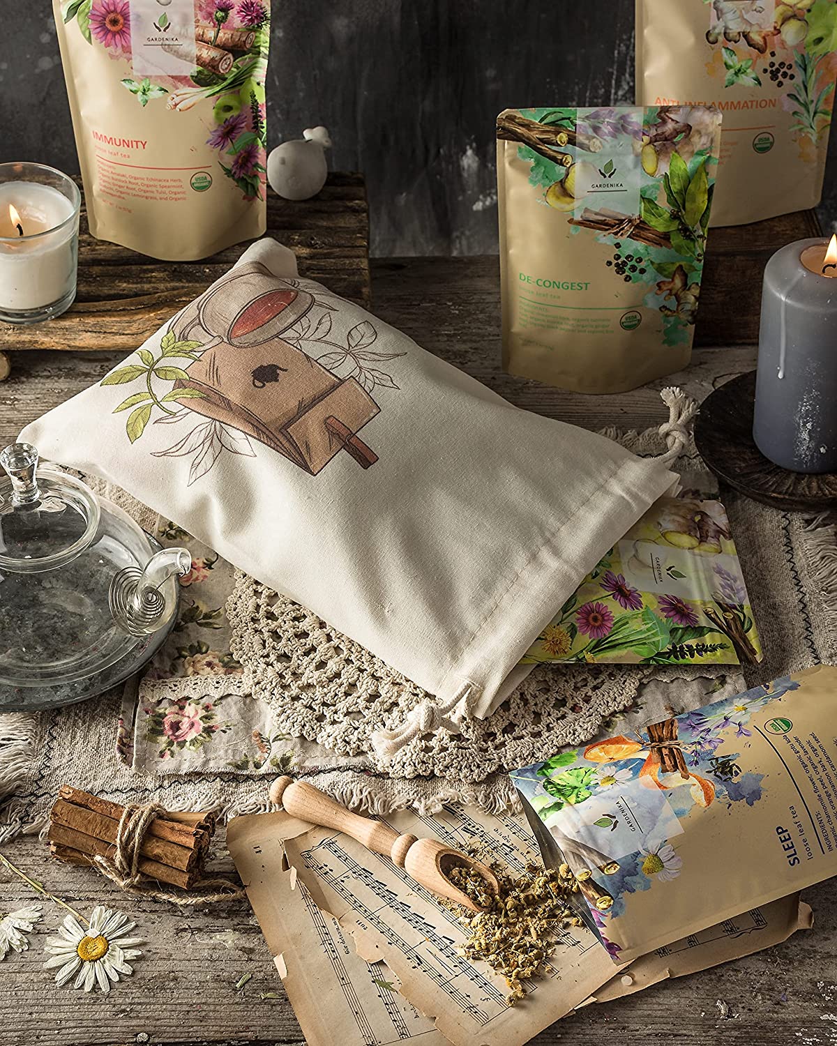 Gardenika USDA Organic Loose Leaf Herbal Tea Sampler