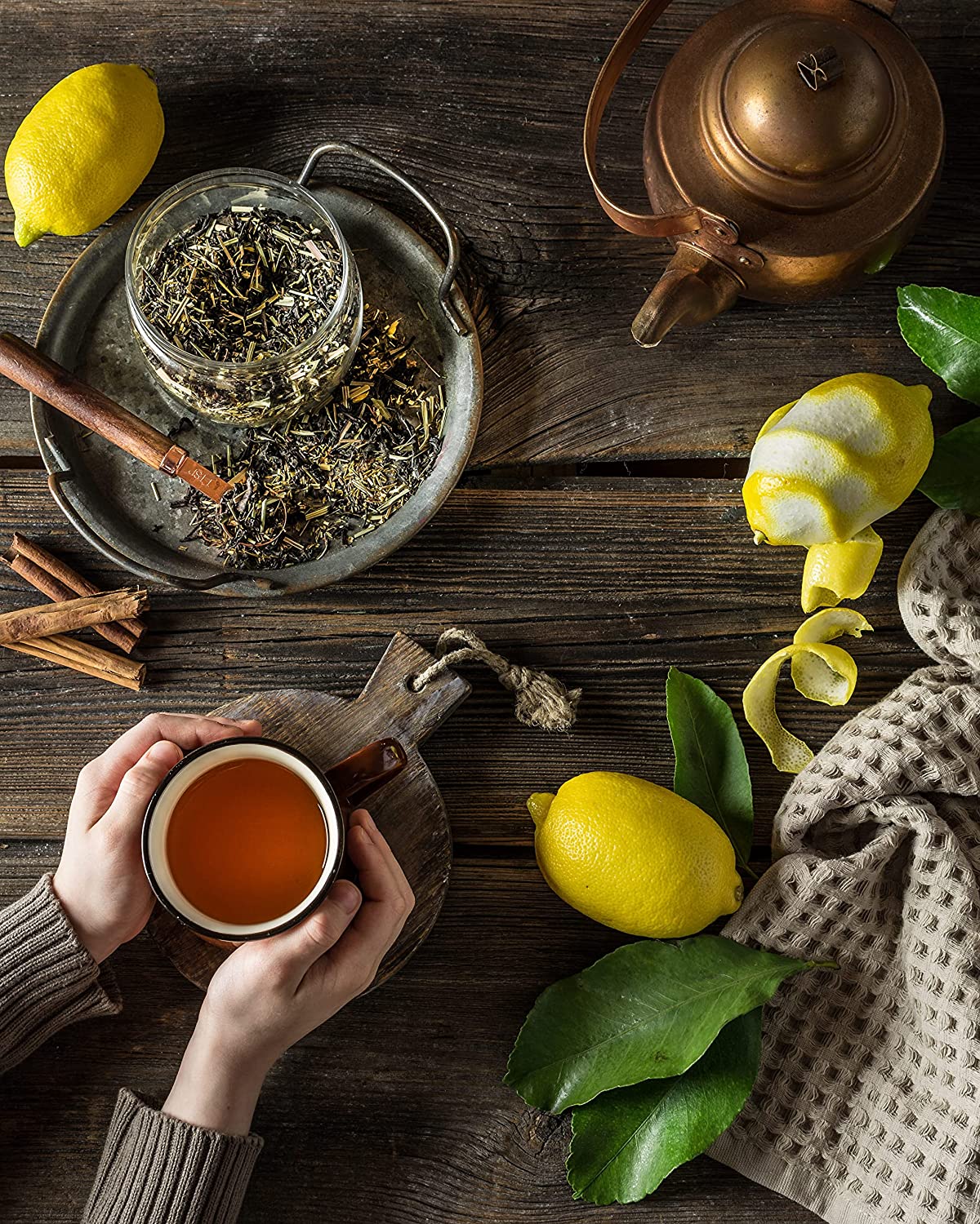 USDA Organic Lemon Essence Black Loose Leaf Tea with Green Rooibos