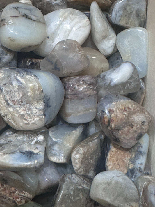 Healing Peruvian Blue Opal Tumbled Stone for Relaxation