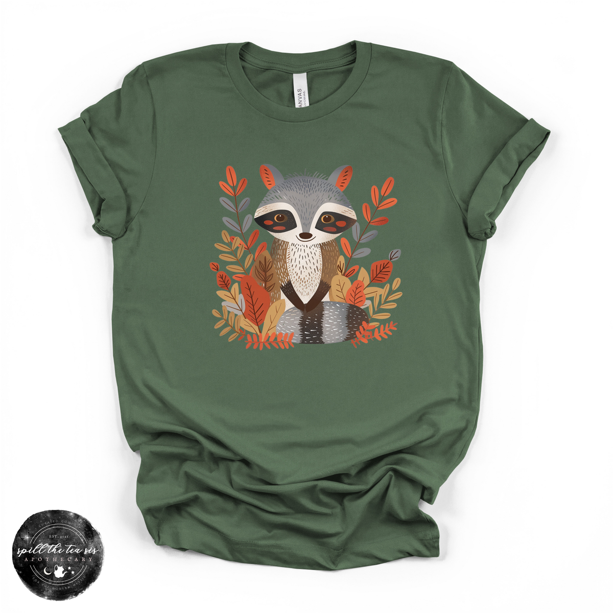 Fall Cartoon Raccoon Tee | Cute Autumn Trash Panda Graphic T-Shirt – secondary product image