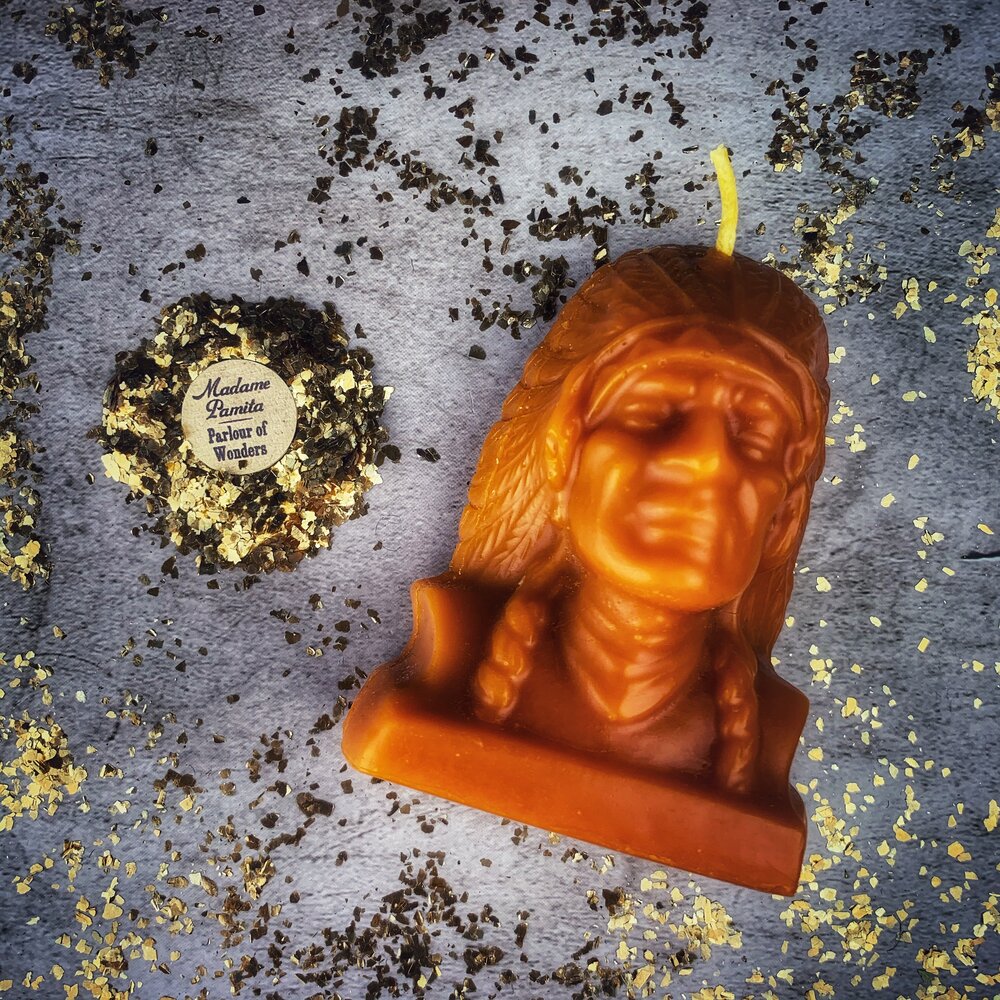 Beeswax Black Hawk Justice Spell Candle