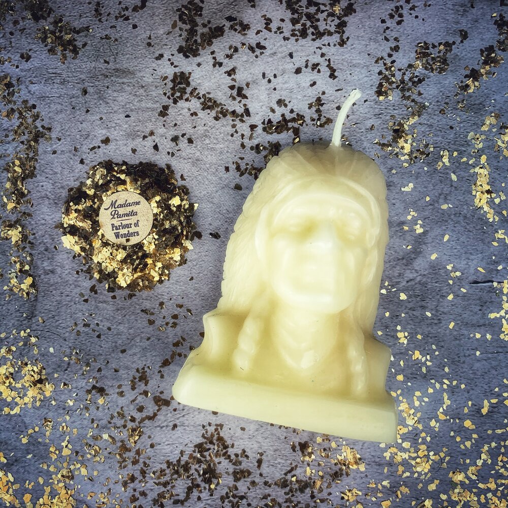 Beeswax Black Hawk Justice Spell Candle