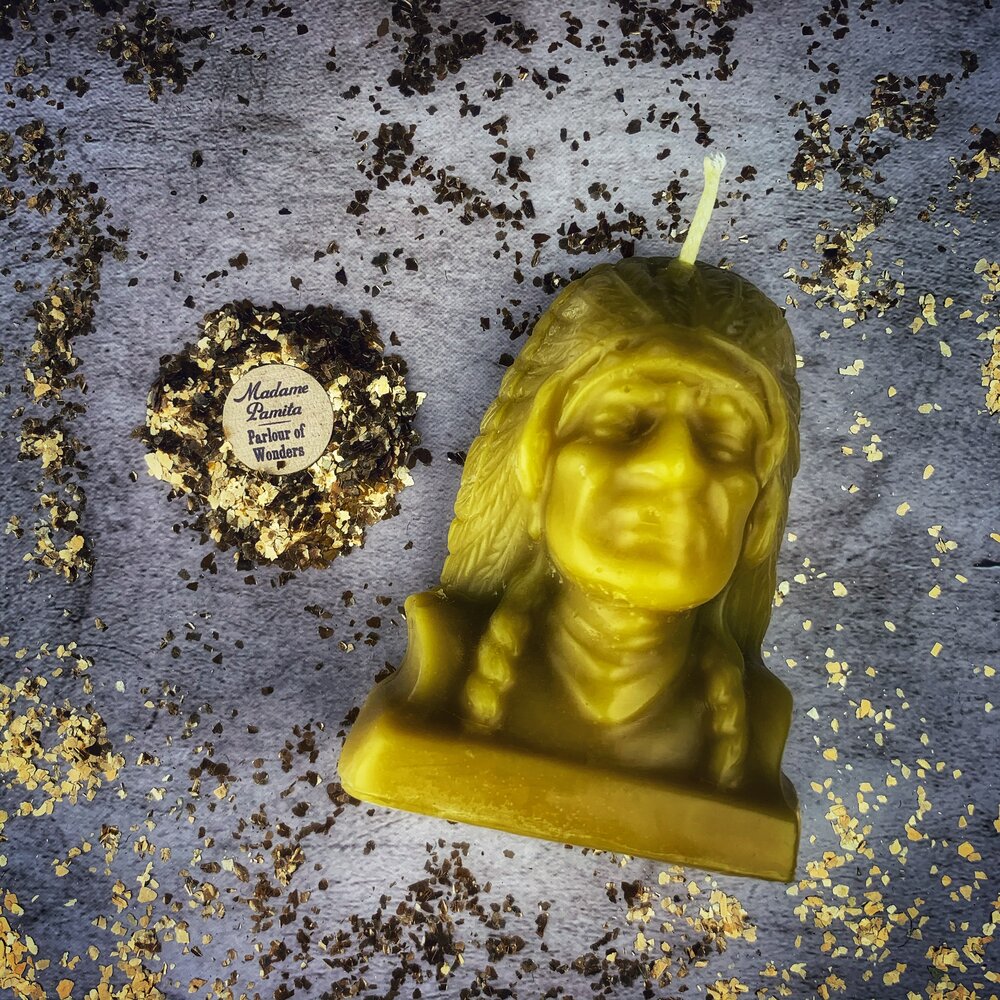 Beeswax Black Hawk Justice Spell Candle