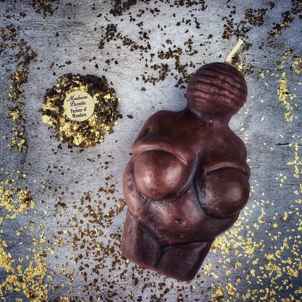 Beeswax Goddess of Willendorf Spell Candle