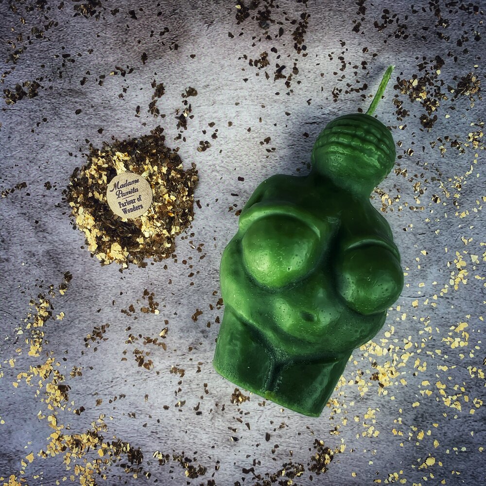 Beeswax Goddess of Willendorf Spell Candle