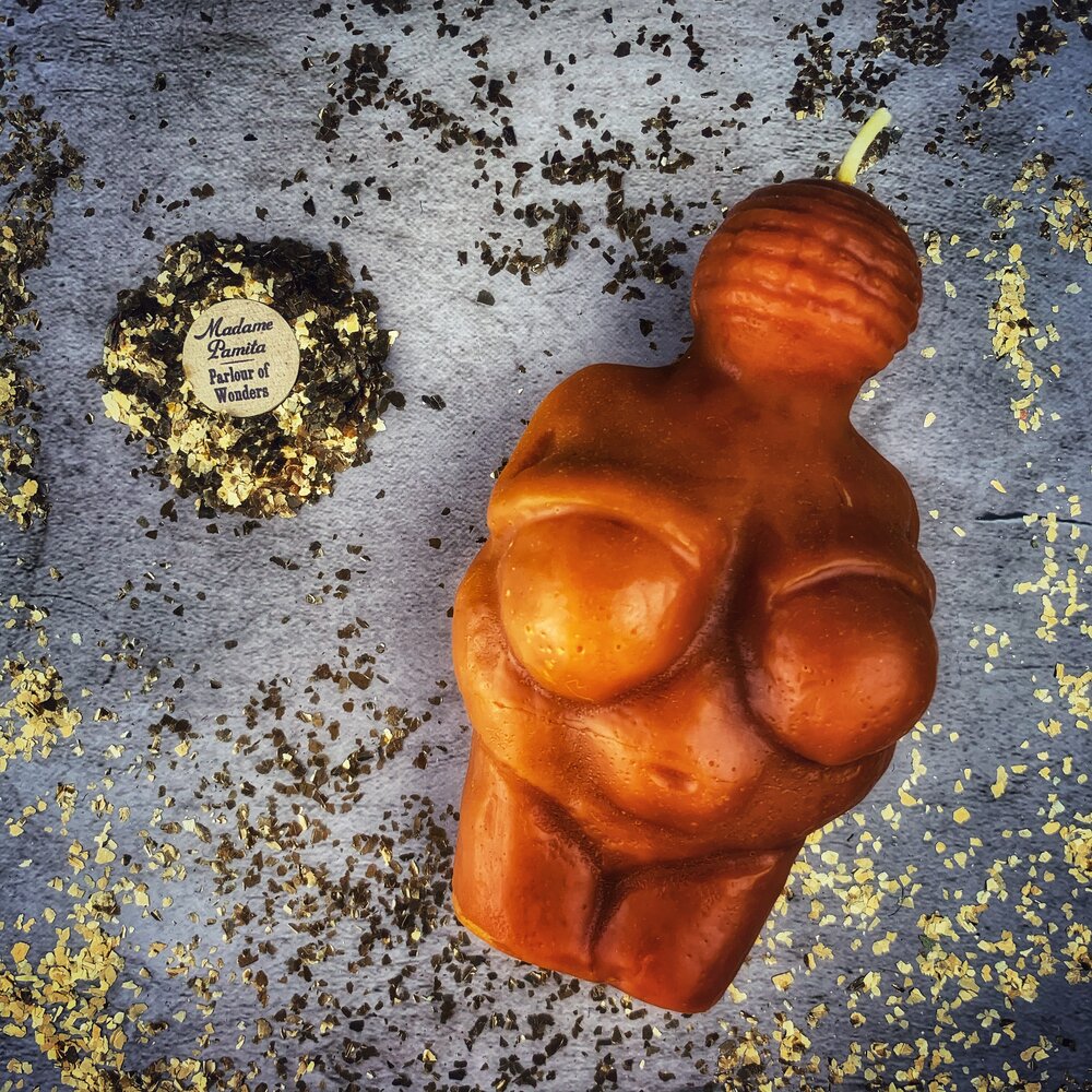 Beeswax Goddess of Willendorf Spell Candle