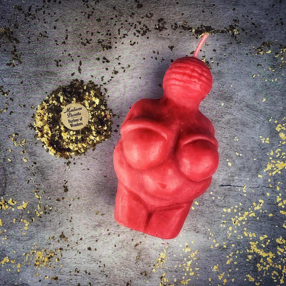 Beeswax Goddess of Willendorf Spell Candle