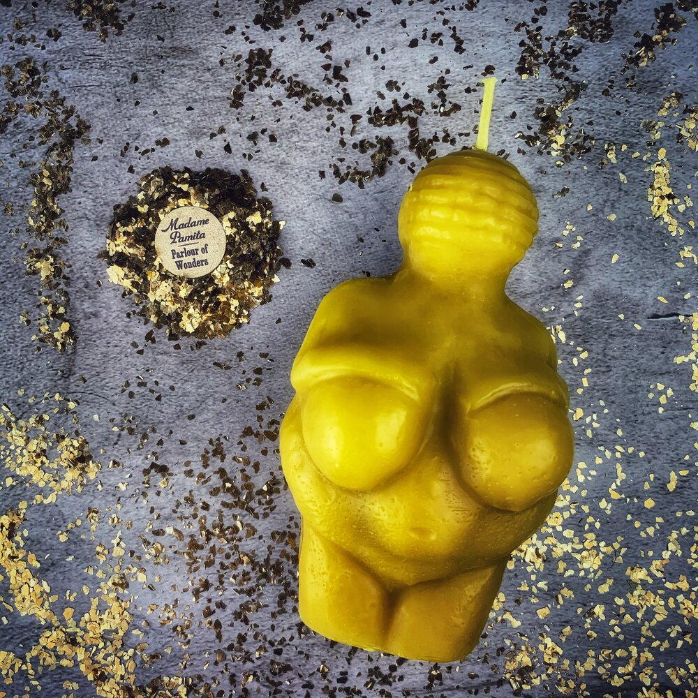 Beeswax Goddess of Willendorf Spell Candle