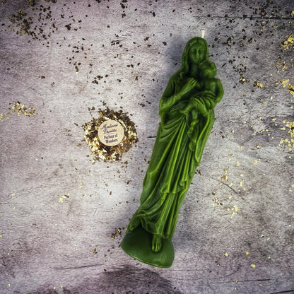 Beeswax Mother Mary Spell Candle