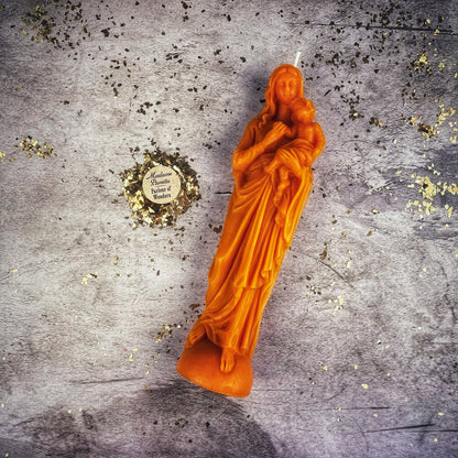 Beeswax Mother Mary Spell Candle