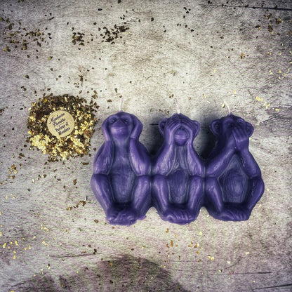Beeswax Stop Jealous Gossip Three Monkeys Spell Candle