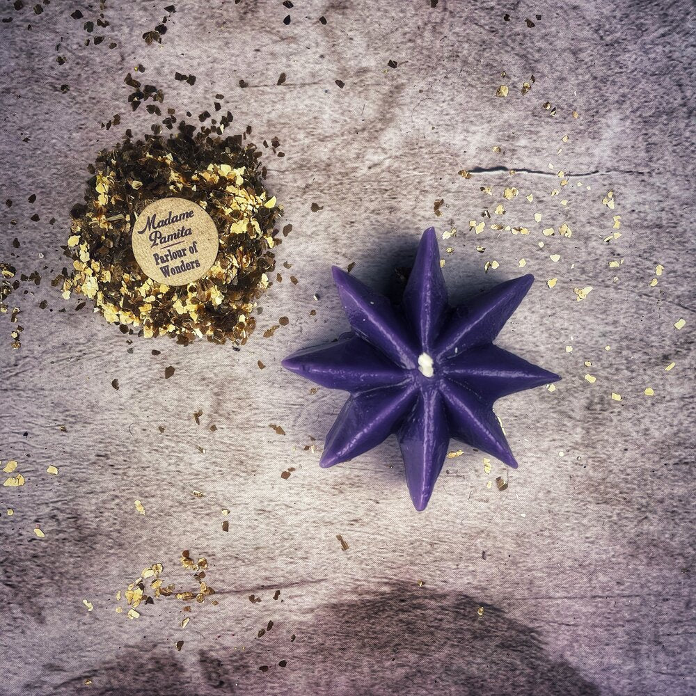 Beeswax Mystic Star Spell Candle