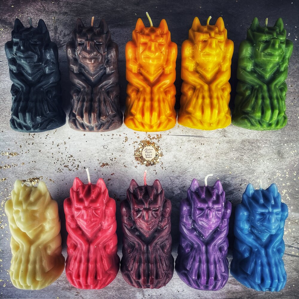 Beeswax Gargoyle Protector Spell Candle