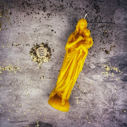 Beeswax Mother Mary Spell Candle