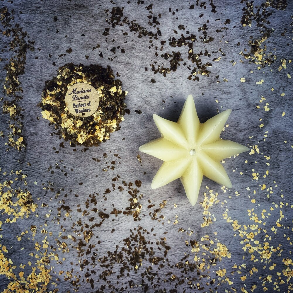 Beeswax Mystic Star Spell Candle