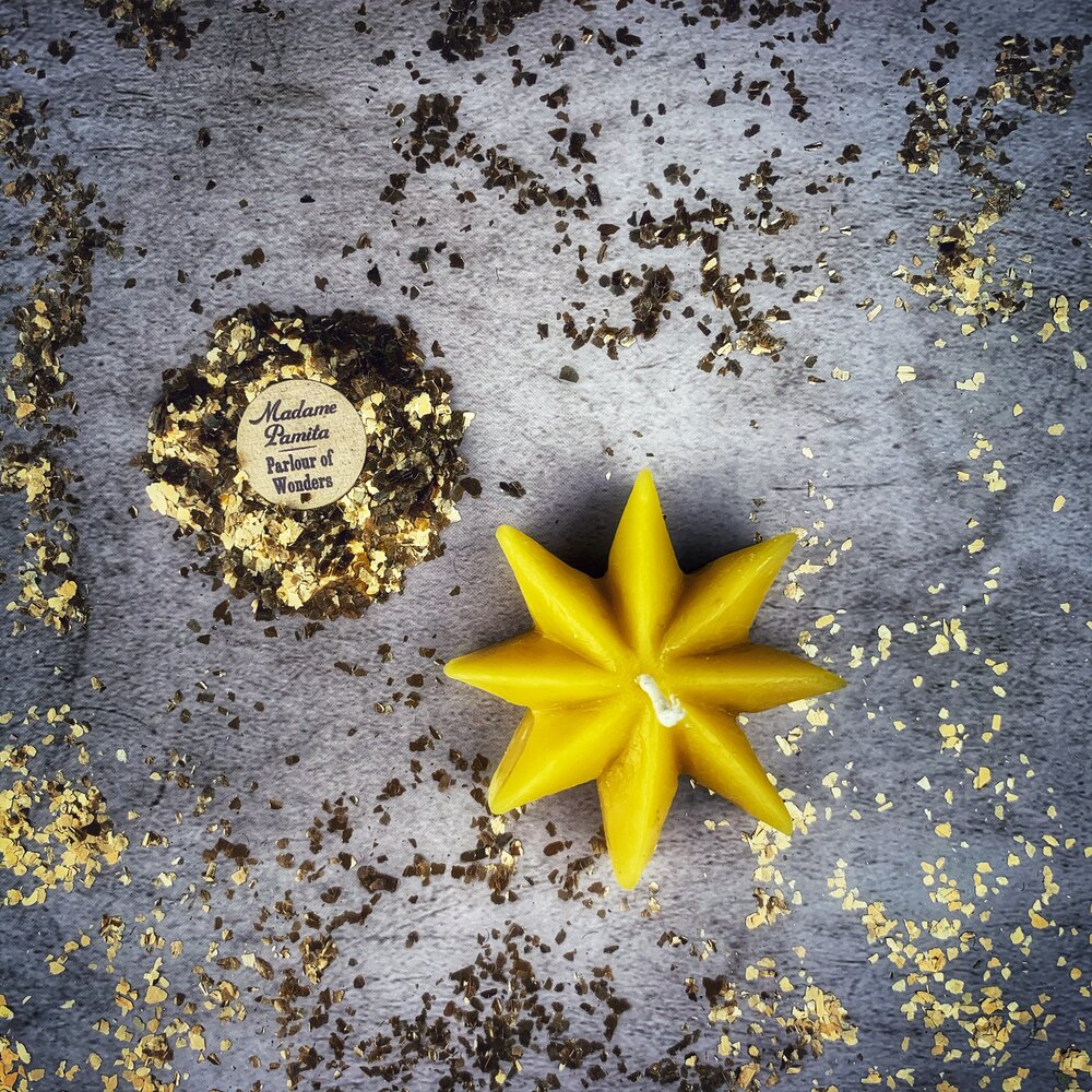Beeswax Mystic Star Spell Candle