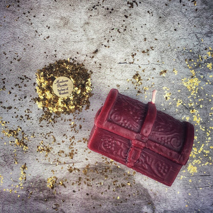 Beeswax Treasure Chest Spell Candle