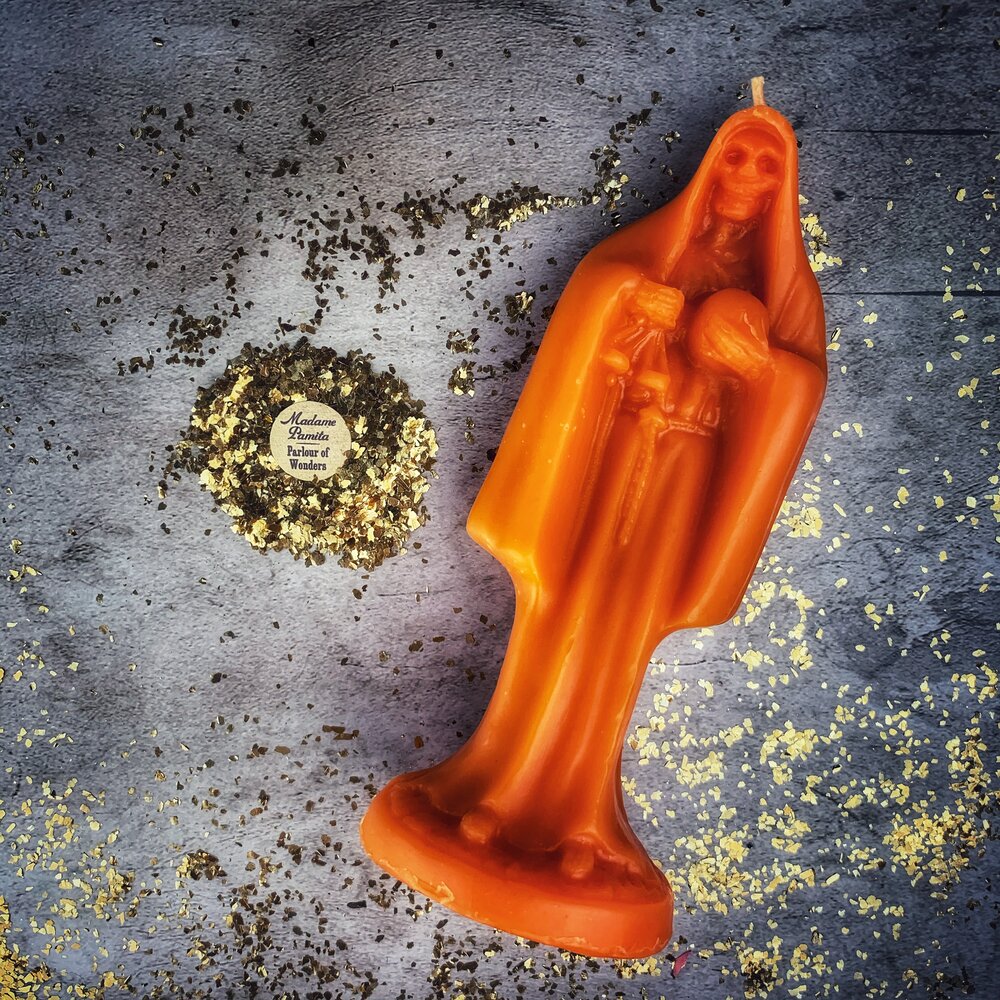 Beeswax Santa Muerte Spell Candle