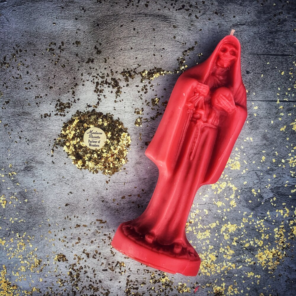 Beeswax Santa Muerte Spell Candle