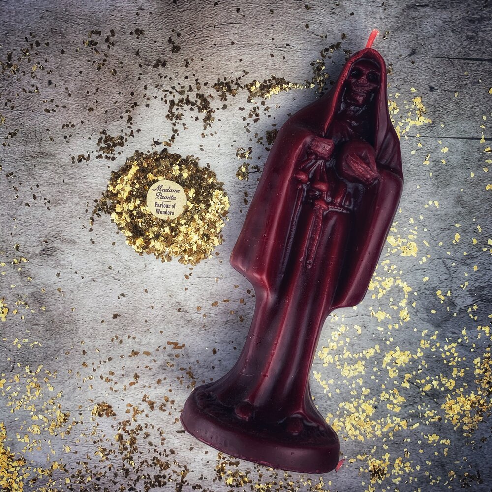 Beeswax Santa Muerte Spell Candle
