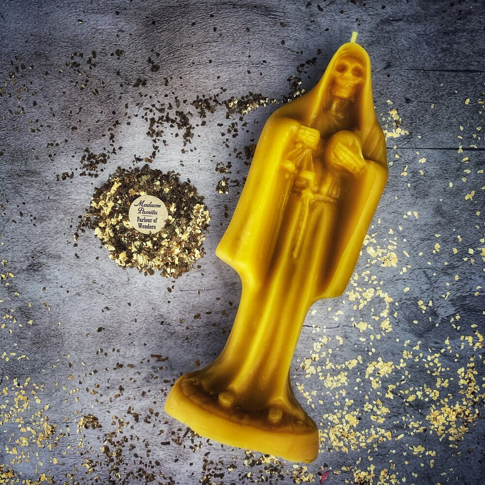 Beeswax Santa Muerte Spell Candle