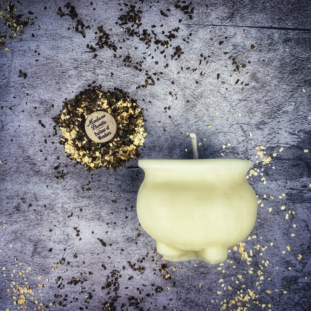 Beeswax Cauldron of Magick Spell Candle