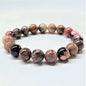 Rhodonite Round Bead Bracelet – 4mm, 6mm, 8mm or 10mm – alternate product image