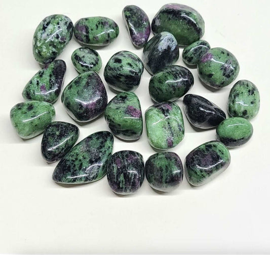 Ruby Zoisite Tumbled Stone for Healing and Balance