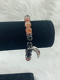 RB Obsidian & Strawberry Qtz Moon Bracelet