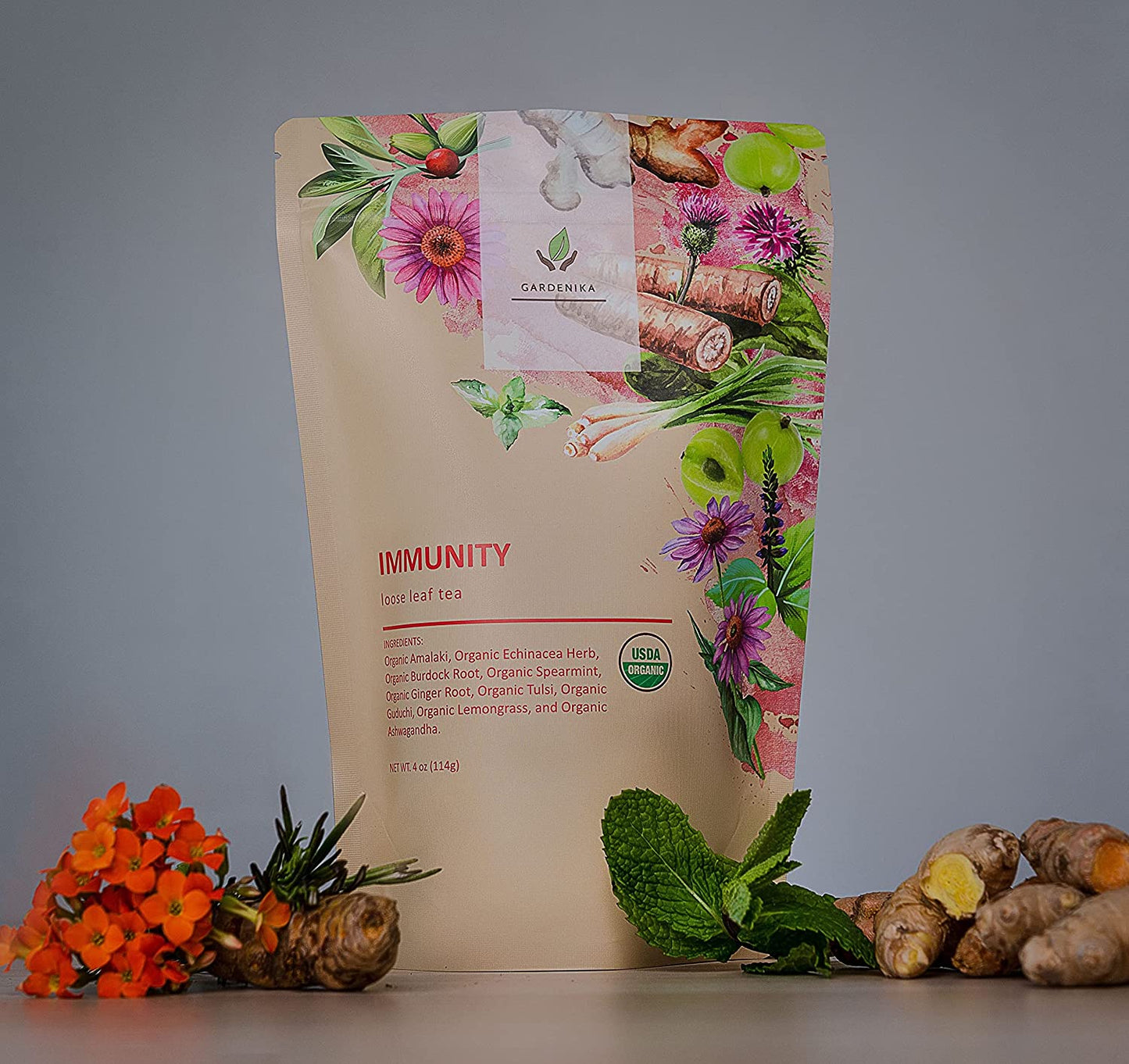 USDA Organic Immunity Loose Leaf Herbal Tea, 4 oz