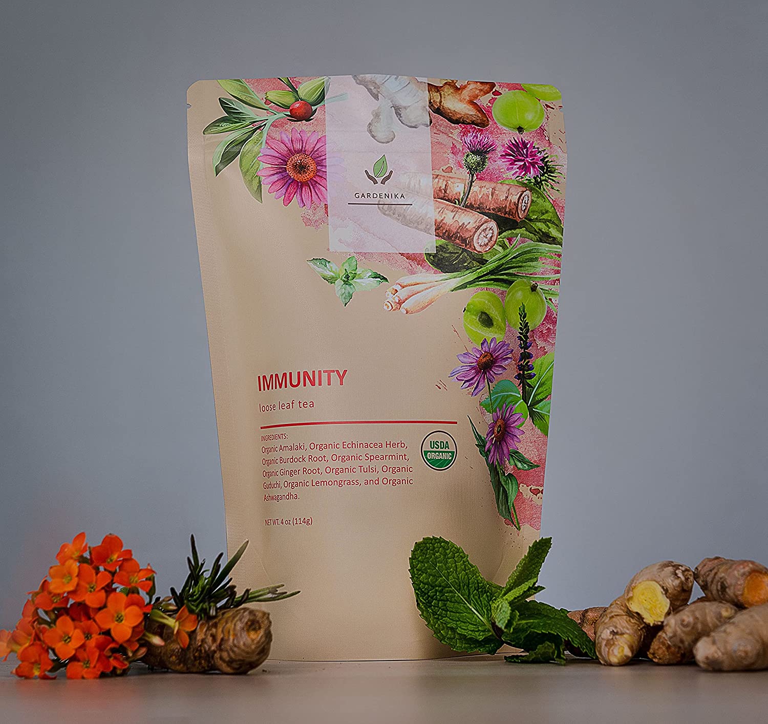 USDA Organic Immunity Loose Leaf Herbal Tea, 4 oz